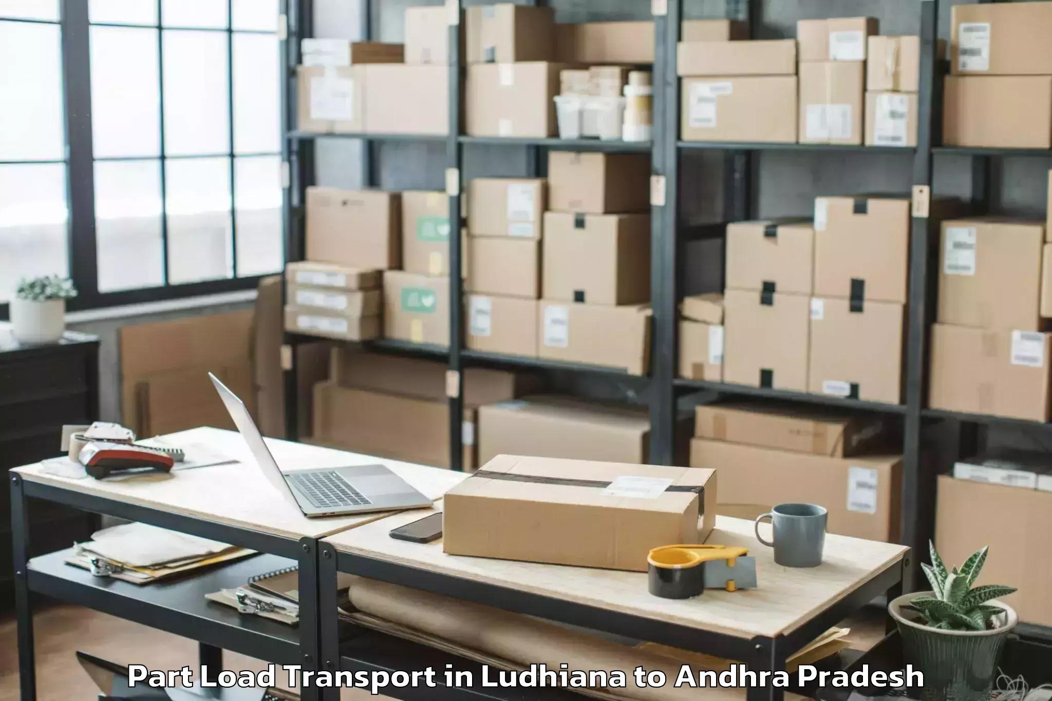 Expert Ludhiana to Akasahebpeta Part Load Transport